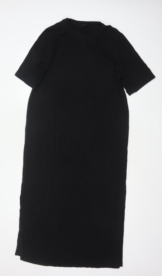 CCS Women Black Size S Long Shift Dress Half Sleeve