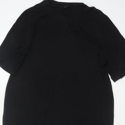 CCS Women Black Size S Long Shift Dress Half Sleeve