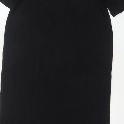 CCS Women Black Size S Long Shift Dress Half Sleeve