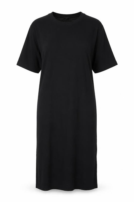 CCS Women Black Size S Long Shift Dress Half Sleeve