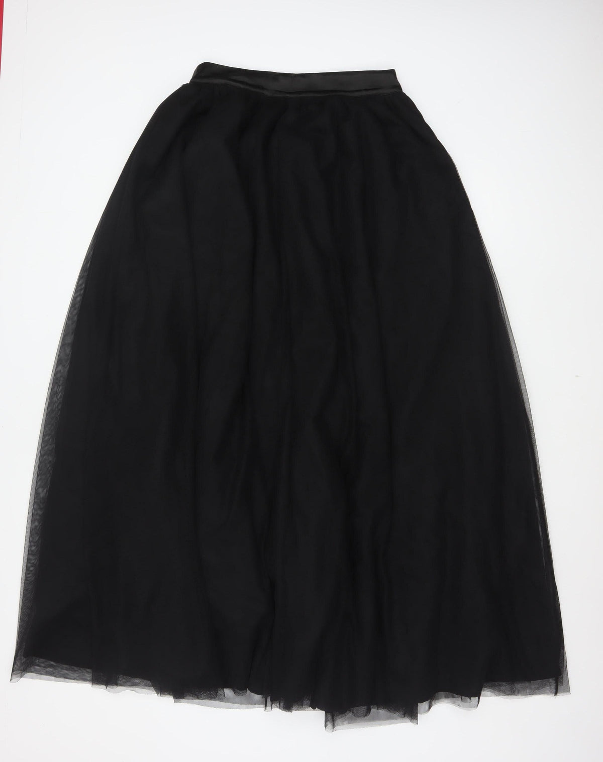 Inayah Women Black S Maxi Chiffon Layered Lined Skirt