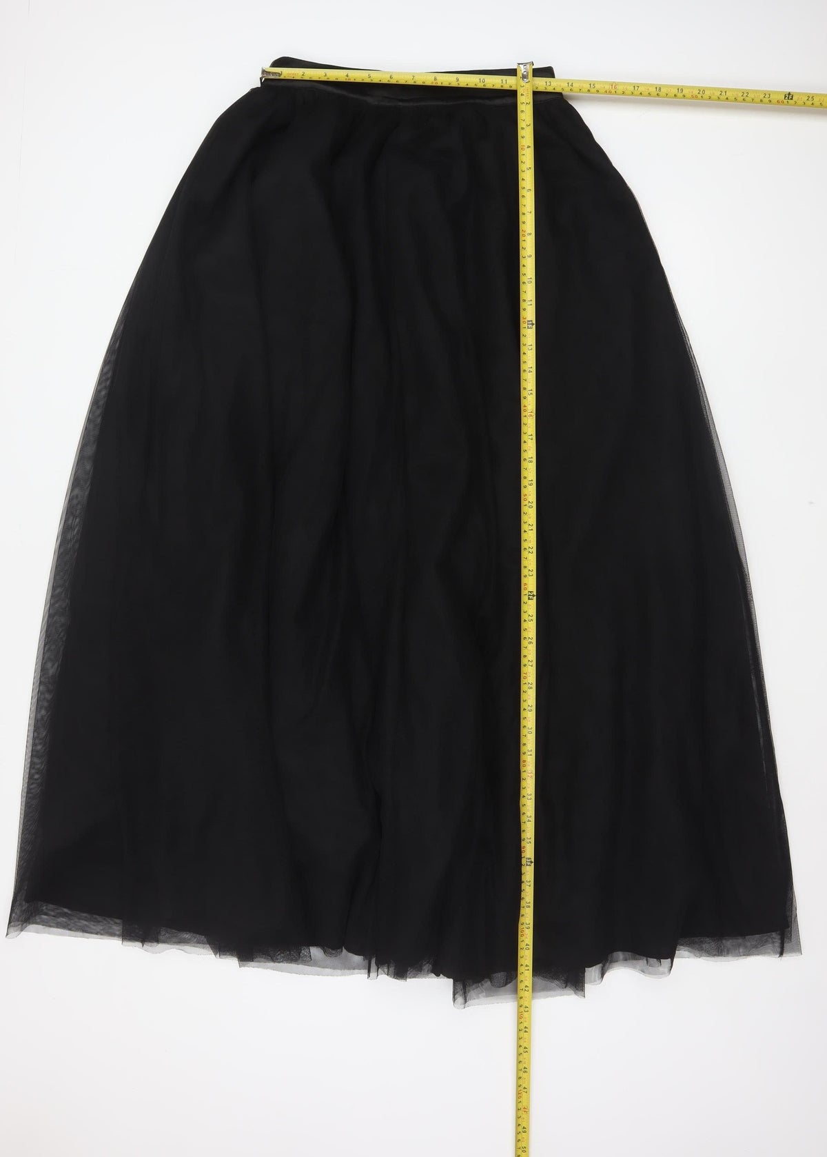 Inayah Women Black S Maxi Chiffon Layered Lined Skirt