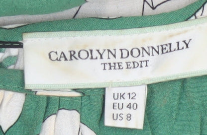 Carolyn Donnelly The Edit Women Green Floral Ruffle Shift Dress UK 12