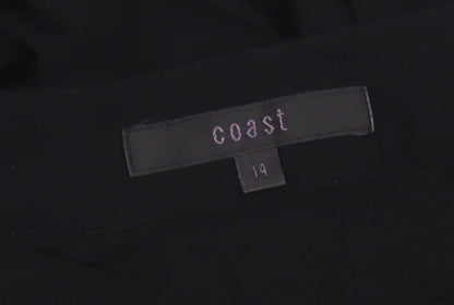 Coast Women’s Black Size 14 Sheer Balloon Sleeve Chiffon Blouse