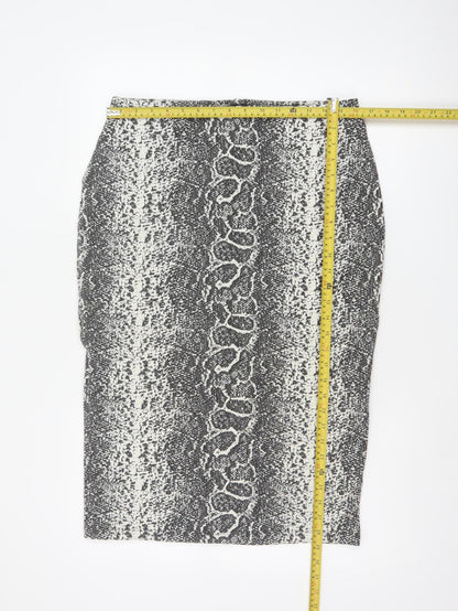 Marks & Spencer Women Black Mix UK 14 Geometric Stretch Pencil Skirt