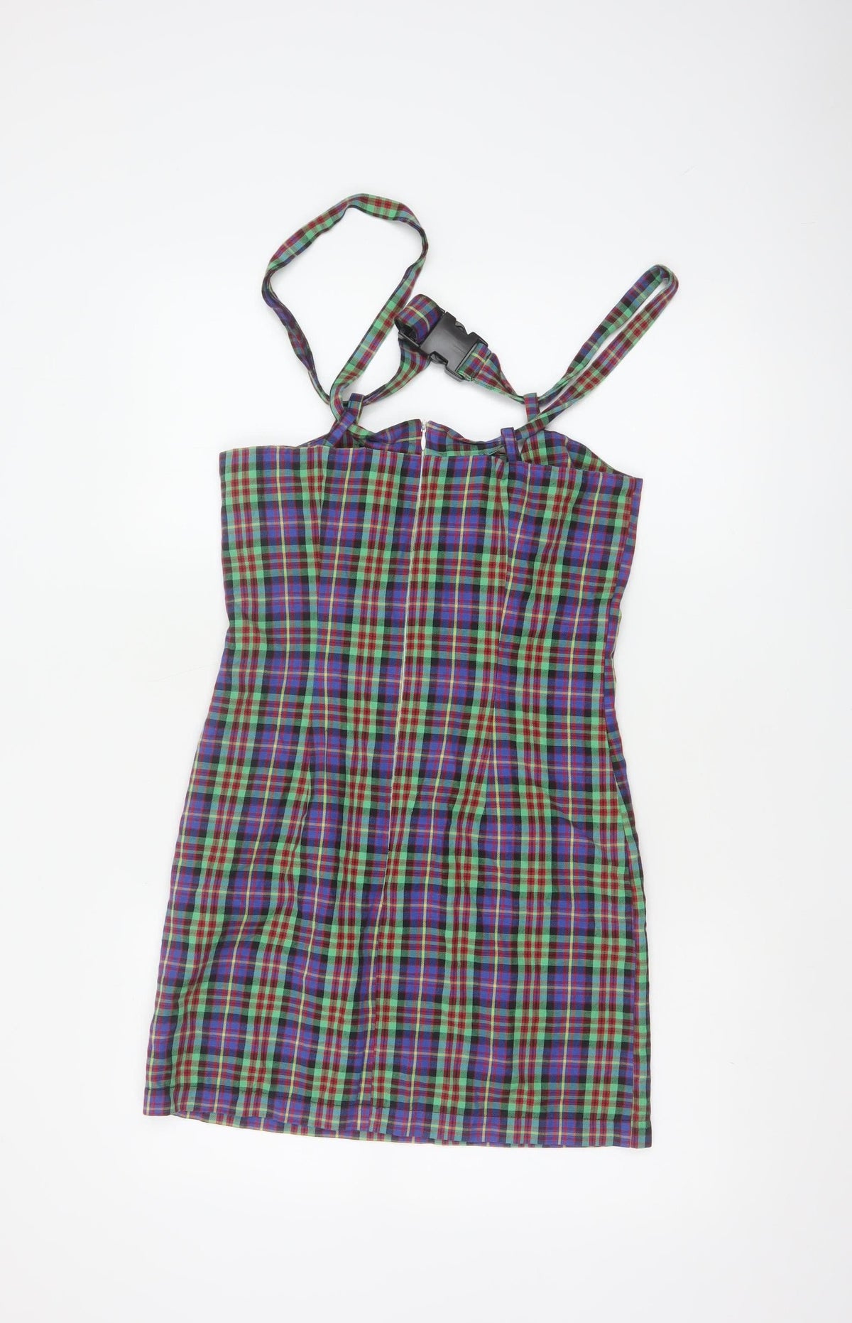 The Ragged Priest Women Multicoloured S Plaid Halter Bodycon Mini Dress