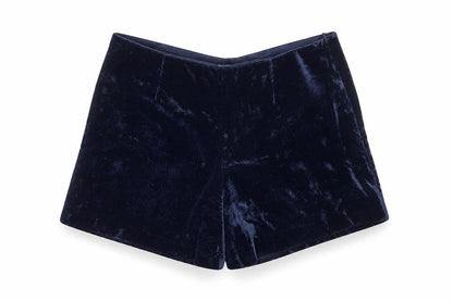 Johnnie b Women’s Blue Velvet Shorts UK 30 Party High Rise