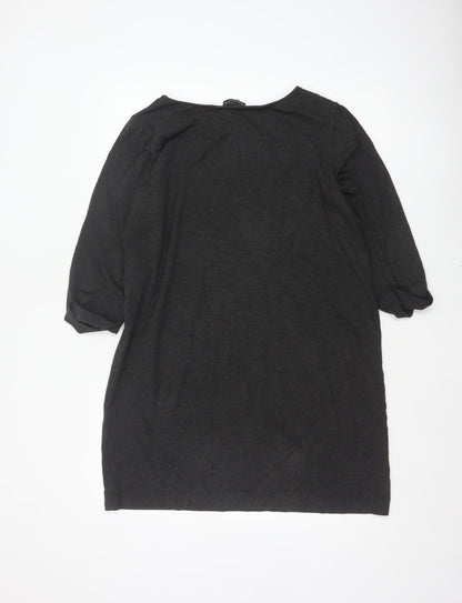 The White Company Women Black UK 14 Jersey Tunic Pocket Top