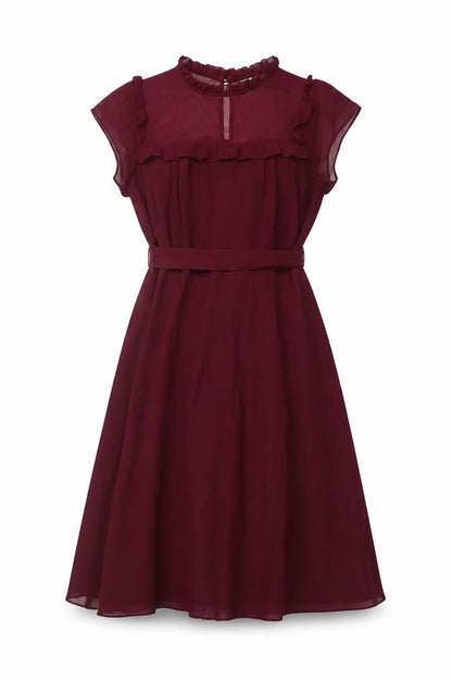 Billie & Blossom Women Red UK 14 Fit & Flare Ruffle Knee Dress