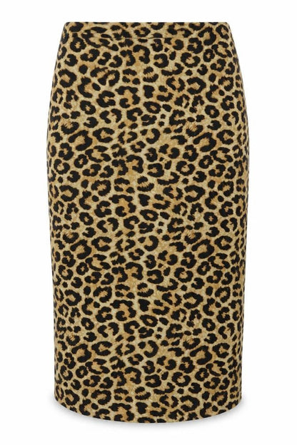 Pull&Bear Women Brown Leopard Print XL Asymmetric Midi Pencil Skirt