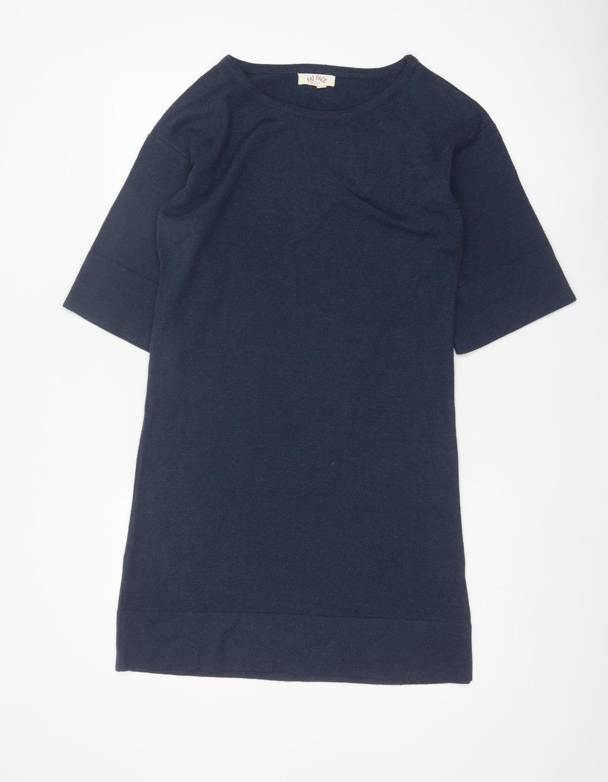 FatFace Women’s Blue L Knit Jumper Shift Dress 3/4 Sleeve