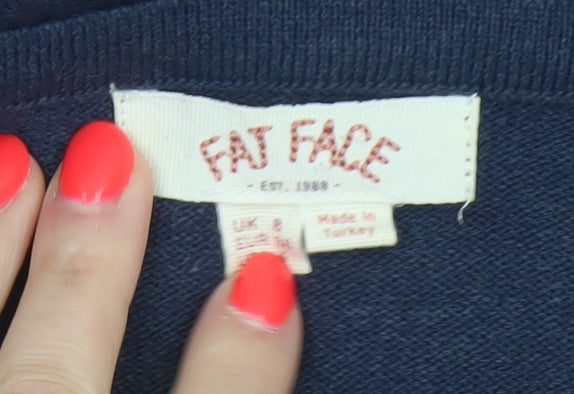 FatFace Women’s Blue L Knit Jumper Shift Dress 3/4 Sleeve