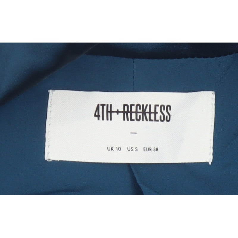 4th Reckless Women’s Blue UK 10 Cropped Satin Blazer One Button