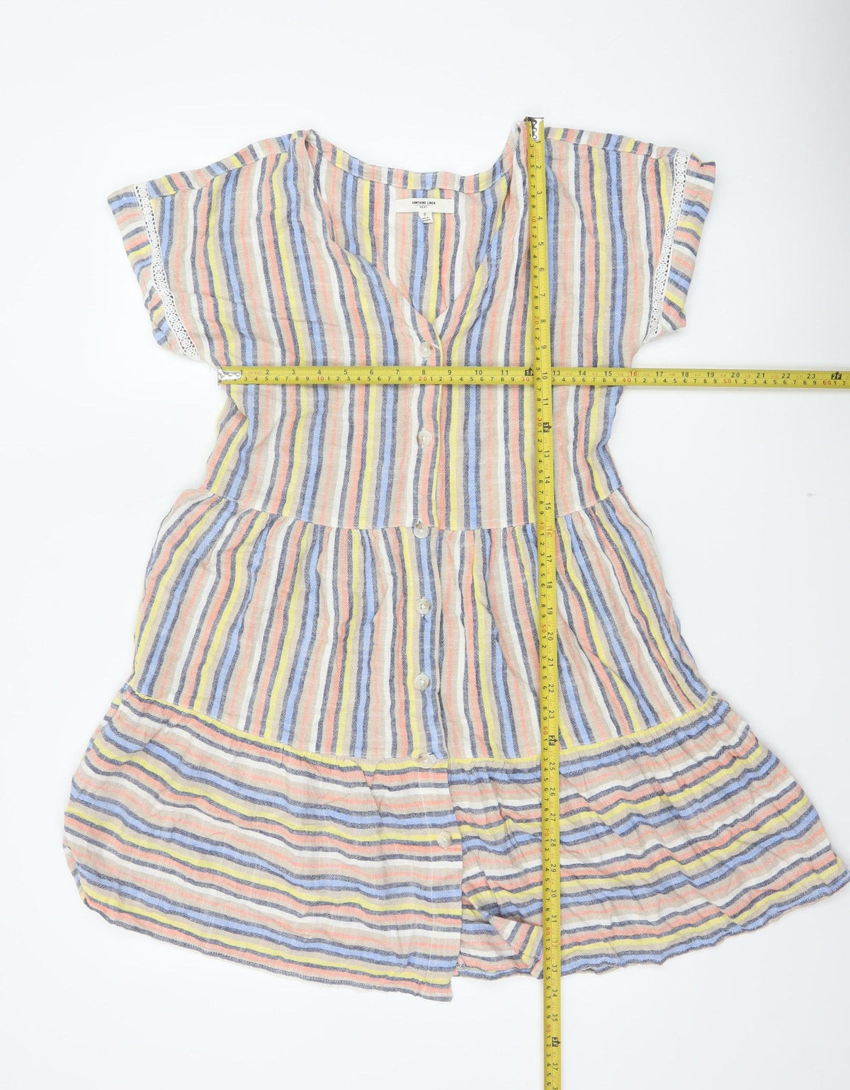 Next Women’s Multicoloured Striped S Fit & Flare Button Mini Dress