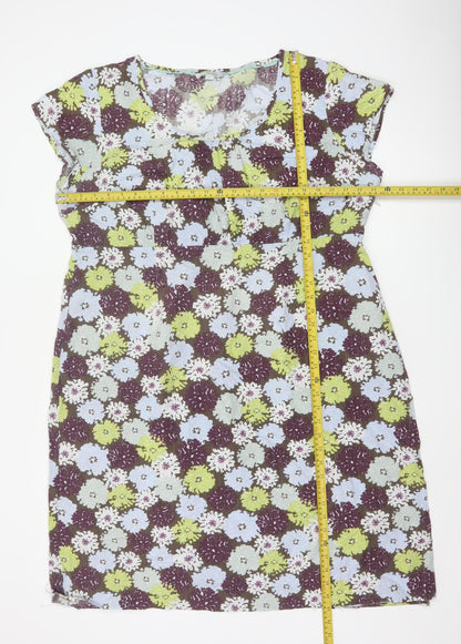 Boden Women Multicoloured Floral Shift Dress UK 12 Short Sleeve