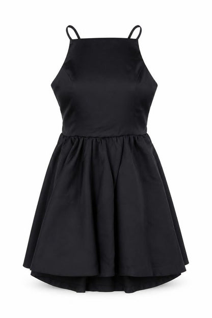 Zara Women Black XS Fit & Flare Hi-Low Strappy Party Dress
