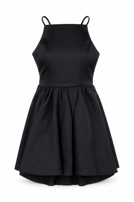 Zara Women Black XS Fit & Flare Hi-Low Strappy Party Dress