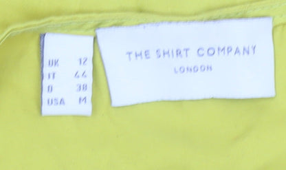 The Shirt Company Women Yellow Cotton Tunic Blouse UK 12 V-Neck