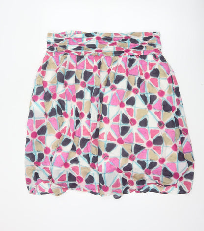 White Stuff Women’s Multicoloured UK 22 Flared Geometric Short Skirt