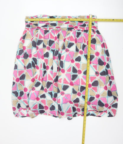 White Stuff Women’s Multicoloured UK 22 Flared Geometric Short Skirt