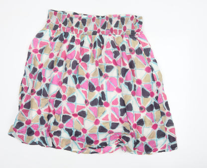 White Stuff Women’s Multicoloured UK 22 Flared Geometric Short Skirt