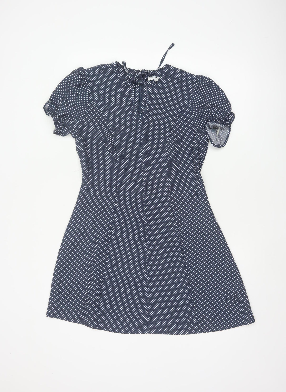 Marks & Spencer Women Blue UK 10 Alexa Chung Polka Dot Fit & Flare Dress