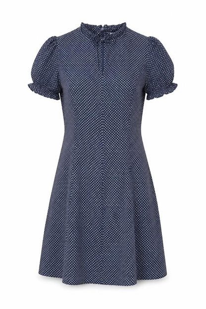 Marks & Spencer Women Blue UK 10 Alexa Chung Polka Dot Fit & Flare Dress