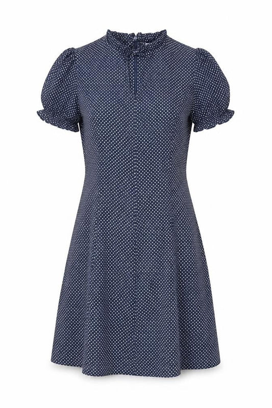 Marks & Spencer Women Blue UK 10 Alexa Chung Polka Dot Fit & Flare Dress