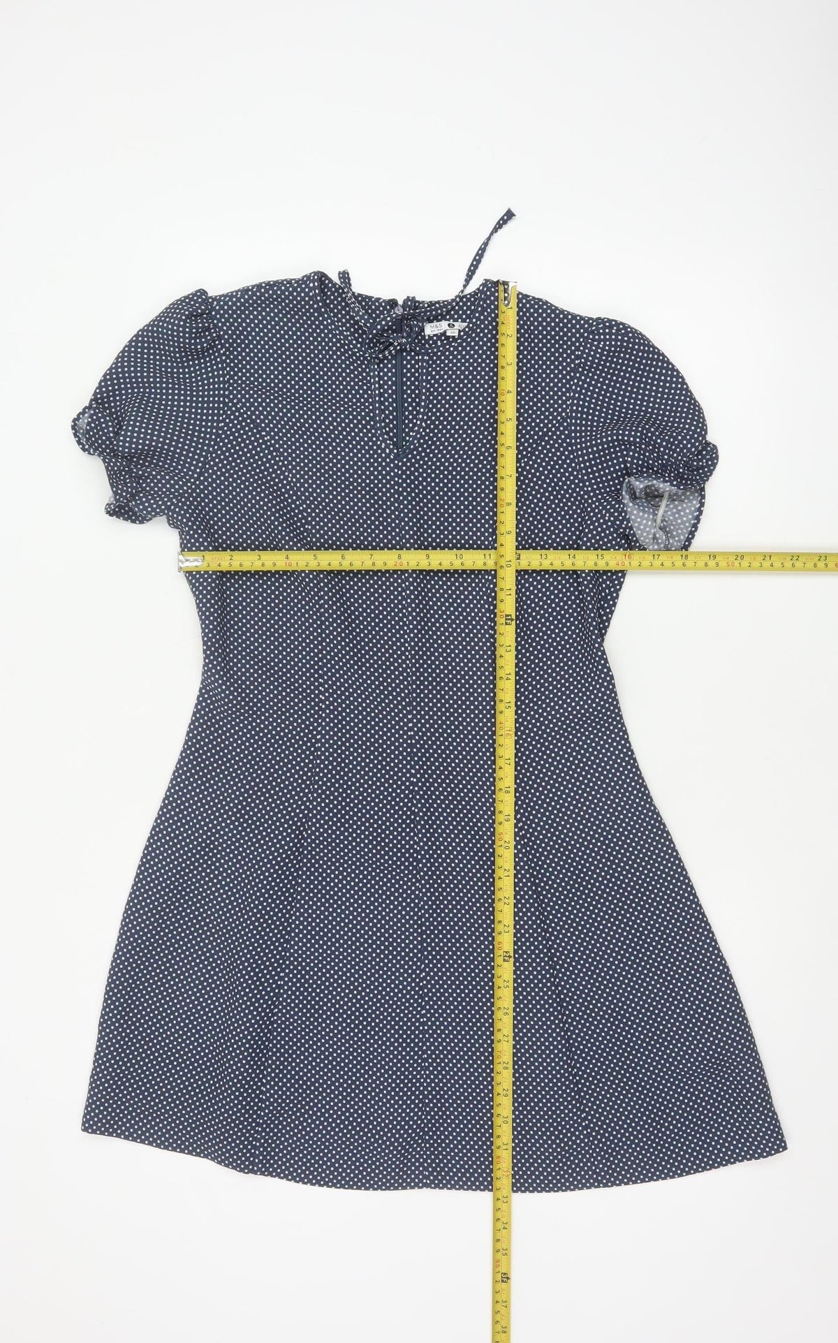 Marks & Spencer Women Blue UK 10 Alexa Chung Polka Dot Fit & Flare Dress
