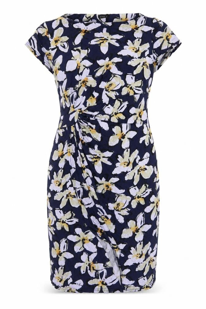 Roman Women’s Blue Floral Ruched Bodycon Knee Length Dress Size 18