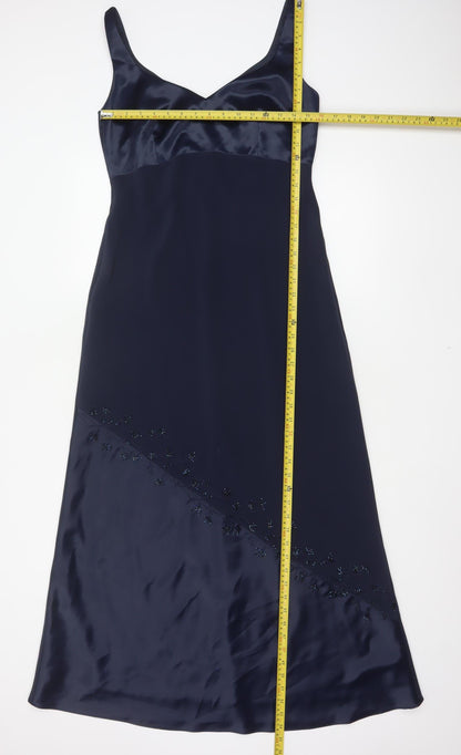 Debut Women’s Blue UK 14 A-Line Long Beaded Evening Dress