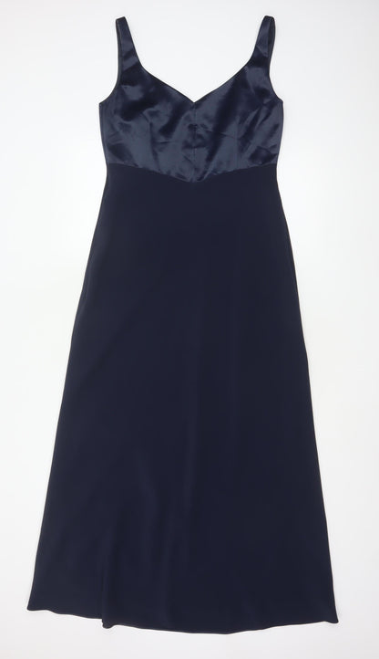 Debut Women’s Blue UK 14 A-Line Long Beaded Evening Dress