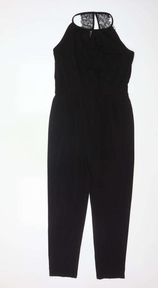 Therapy London Women’s Black Size 10 Lace Halter Jumpsuit