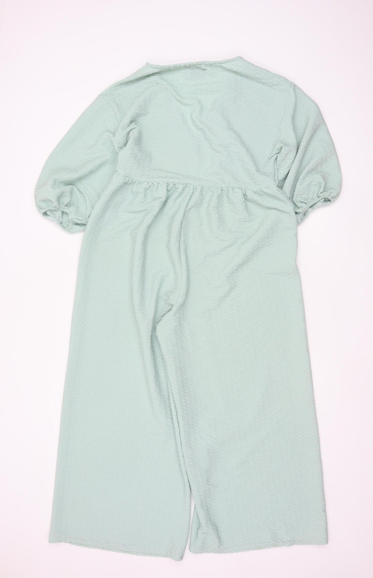 ASOS DESIGN Women’s Green UK 6 Textured Wrap Wide-Leg Jumpsuit