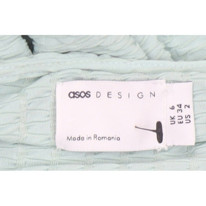 ASOS DESIGN Women’s Green UK 6 Textured Wrap Wide-Leg Jumpsuit