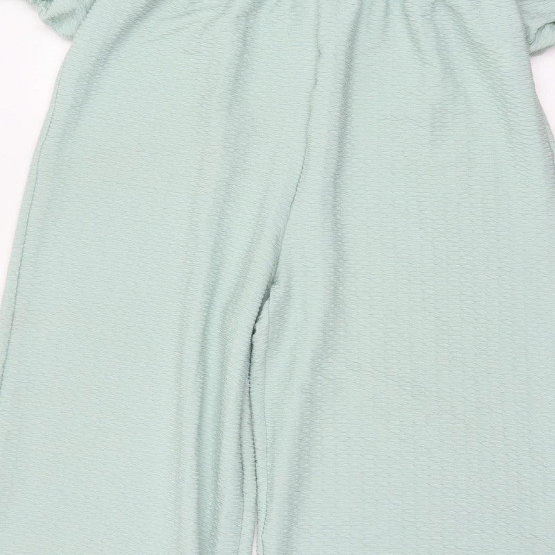 ASOS DESIGN Women’s Green UK 6 Textured Wrap Wide-Leg Jumpsuit