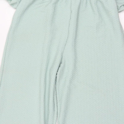 ASOS DESIGN Women’s Green UK 6 Textured Wrap Wide-Leg Jumpsuit