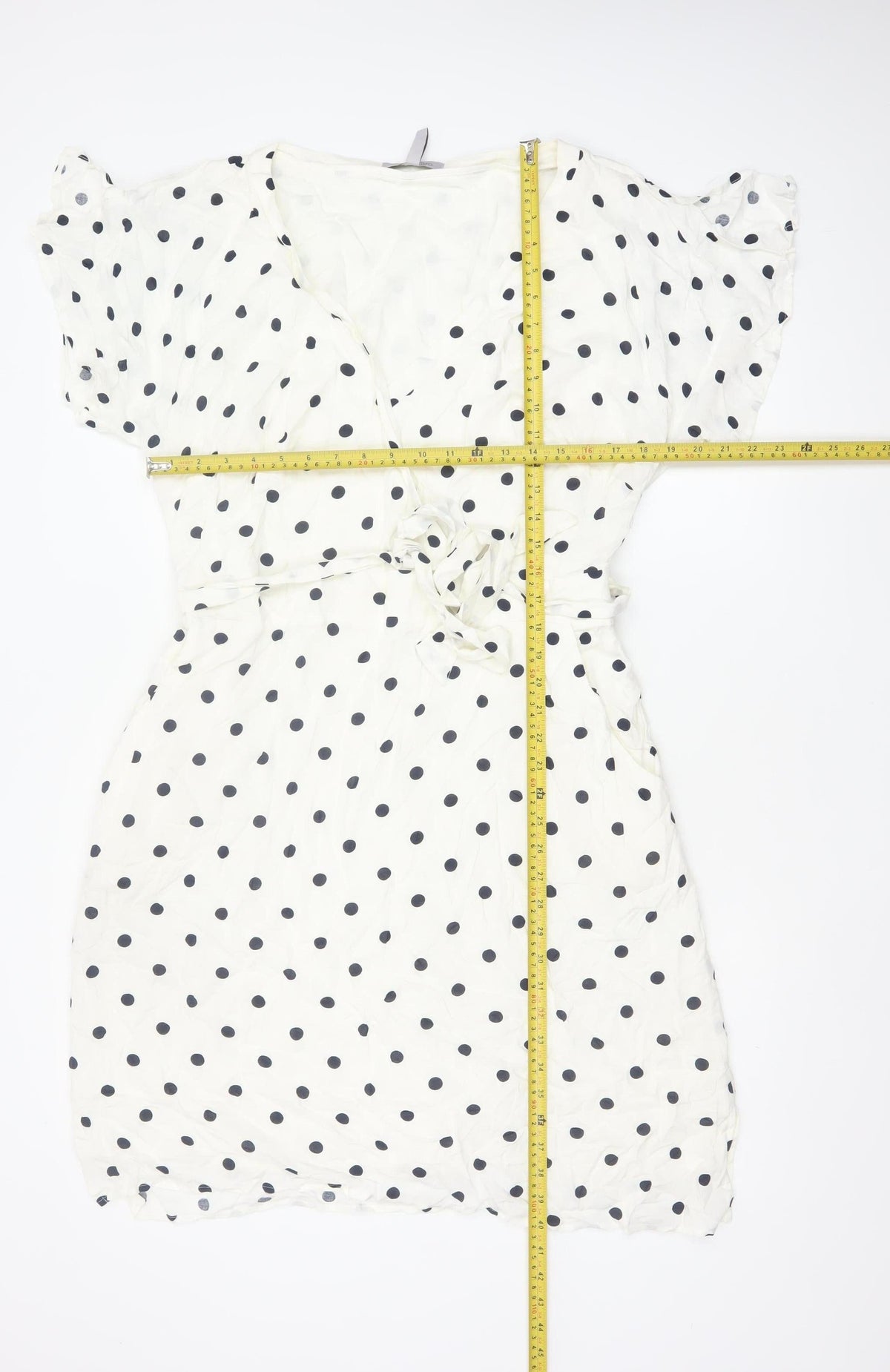 Bravissimo Women Ivory Polka Dot Wrap Midi Dress UK 18 Viscose