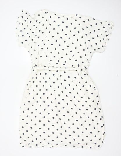 Bravissimo Women Ivory Polka Dot Wrap Midi Dress UK 18 Viscose