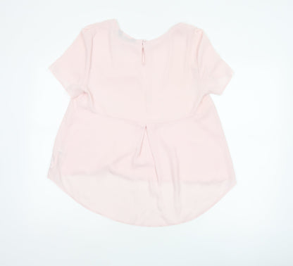 Close-up detail of Dorothy Perkins Women’s Pink UK 14 Tunic Blouse Flutter Sleeves