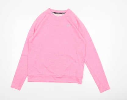 Nike Women’s Pink S Dri-FIT Running Long Sleeve Pullover Top