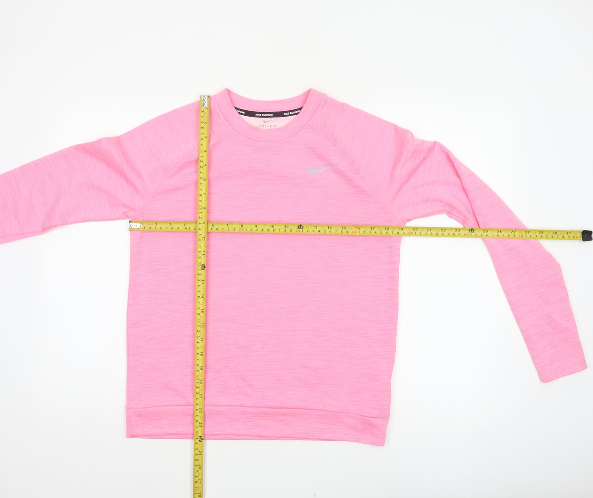 Nike Women’s Pink S Dri-FIT Running Long Sleeve Pullover Top