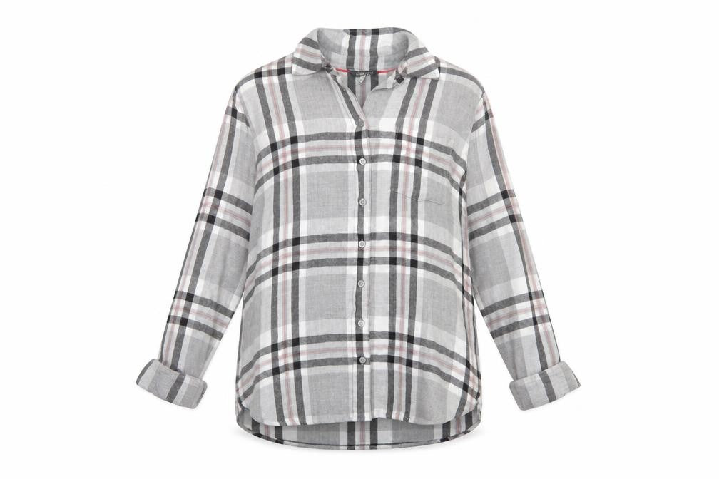Joules Women Multicoloured UK 14 Basic Plaid Viscose Roll Tab Shirt
