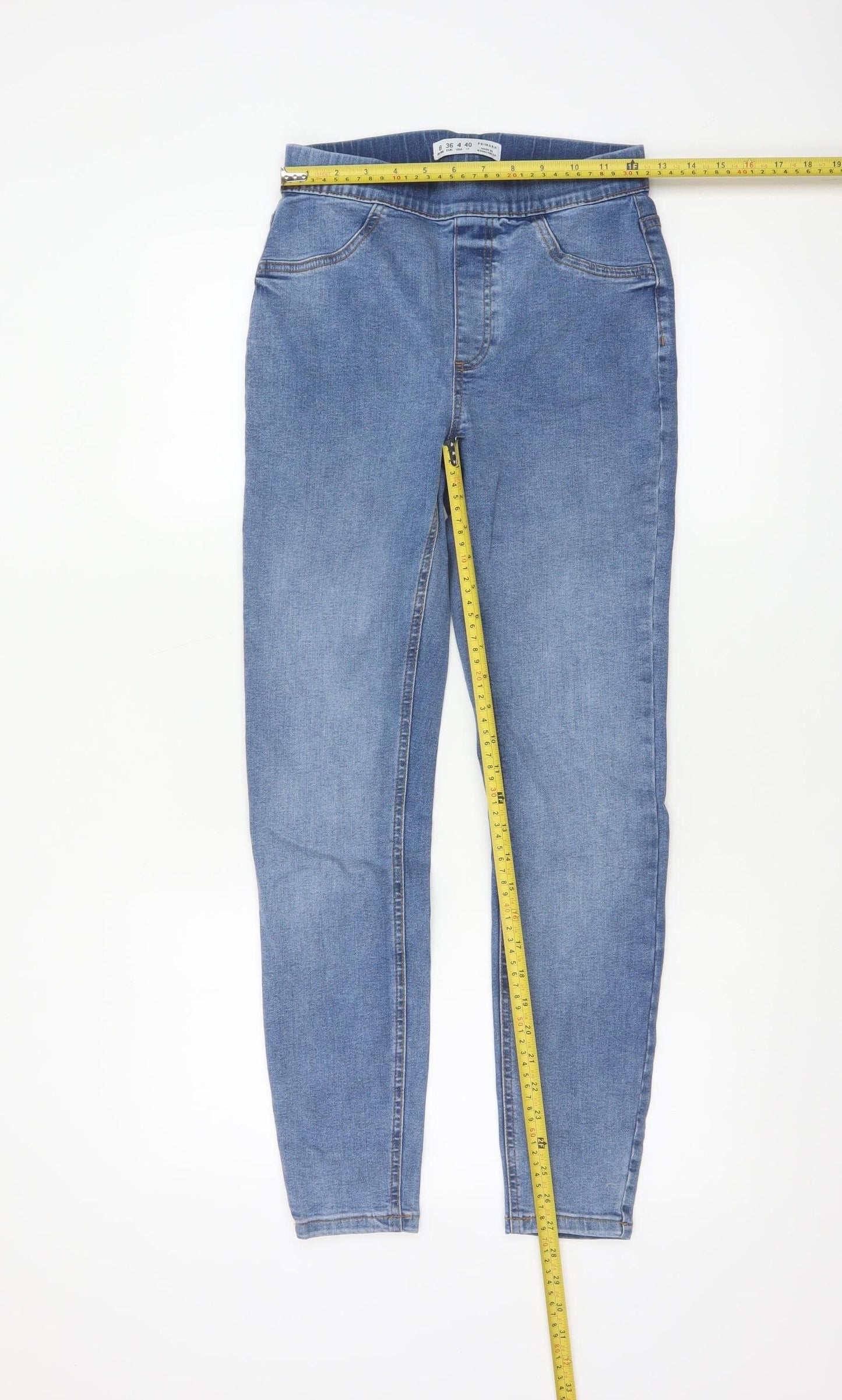 Primark Women Blue UK 8 High Rise Stretch Skinny Jegging Jeans