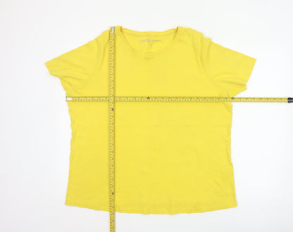 Capsule Women Yellow Size 20 Basic Cotton Crew Neck T-Shirt