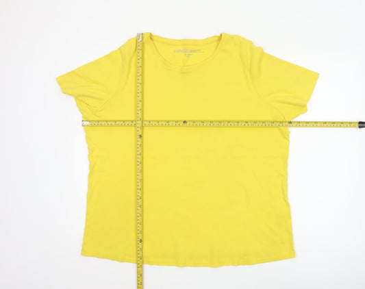 Capsule Women Yellow Size 20 Basic Cotton Crew Neck T-Shirt