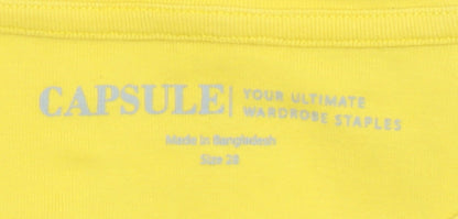 Capsule Women Yellow Size 20 Basic Cotton Crew Neck T-Shirt