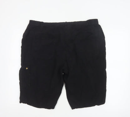 labelBe Women’s Black UK 22 Cotton Cargo Shorts Pockets