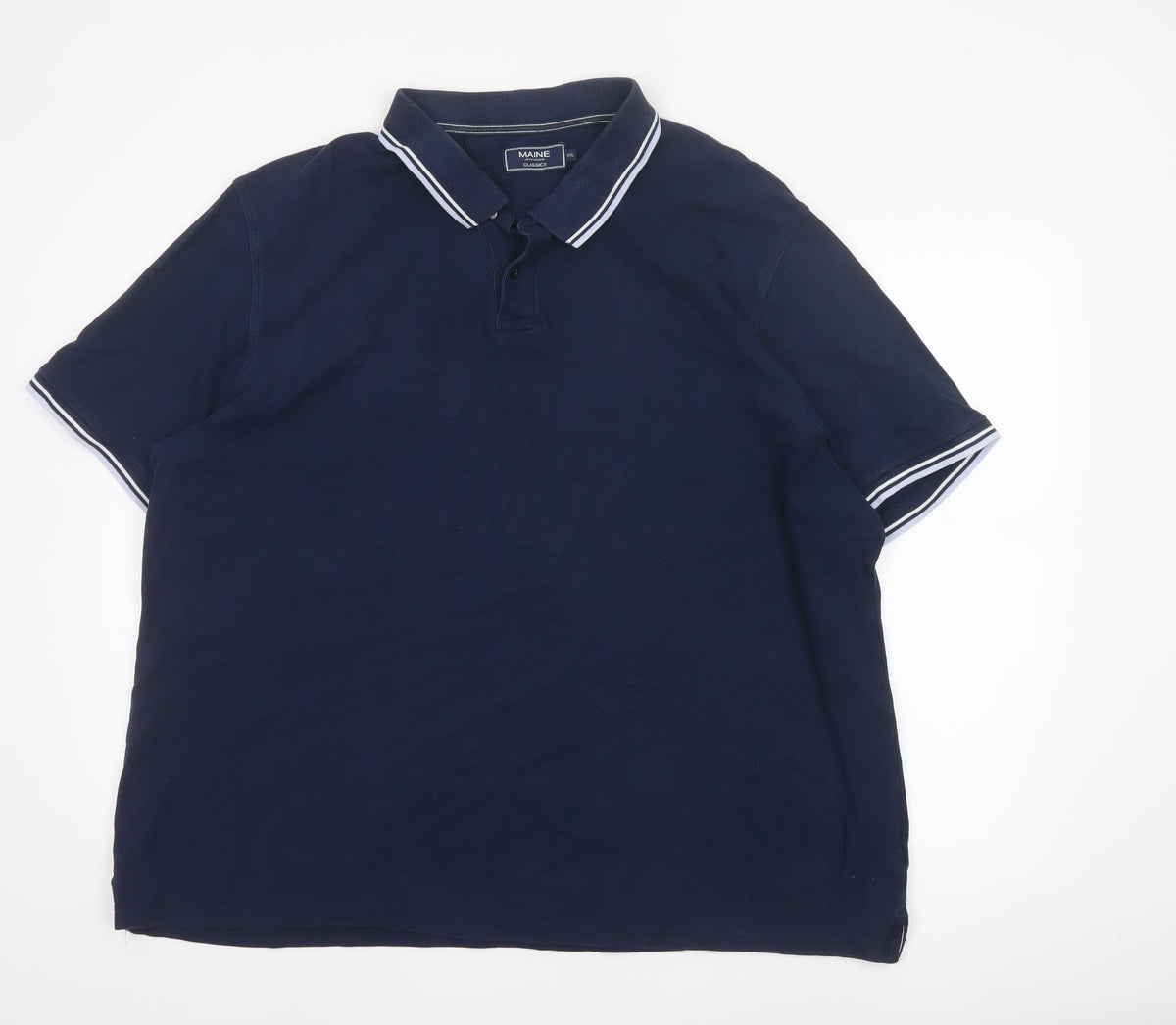 Maine Men’s Blue 2XL Classic Short Sleeve Contrast Trim Polo Shirt