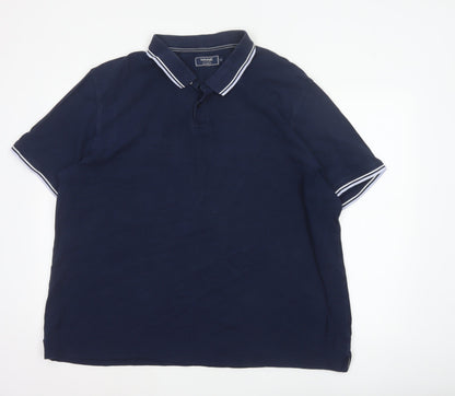 Maine Men’s Blue 2XL Classic Short Sleeve Contrast Trim Polo Shirt